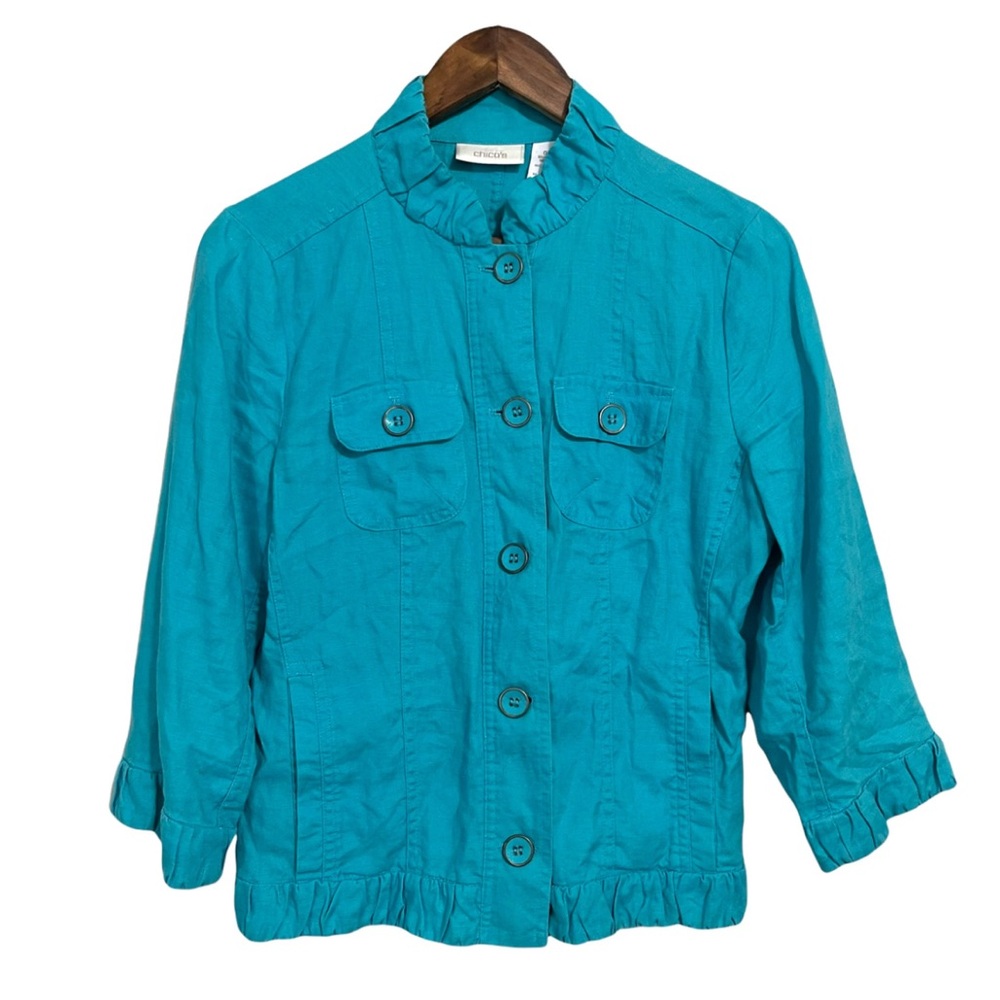 Chico's Vibrant Blue Utility Jacket